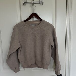 Everlane Taupe Sherpa renew Crewneck Sweatshirt